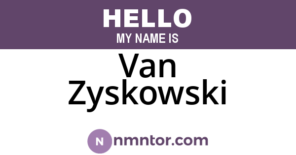 Van Zyskowski