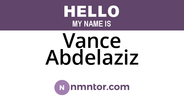 Vance Abdelaziz