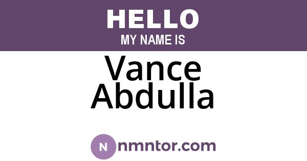 Vance Abdulla
