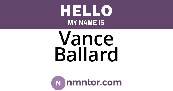 Vance Ballard