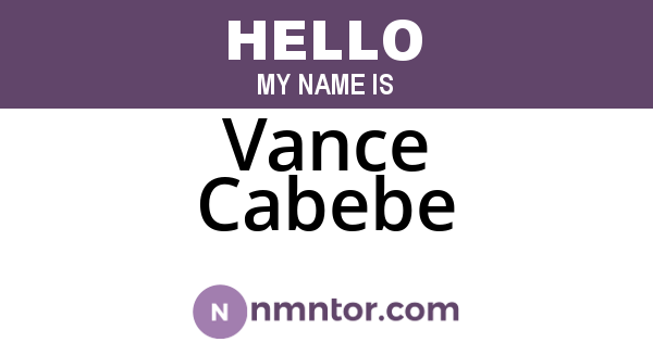 Vance Cabebe