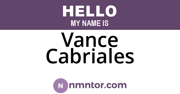 Vance Cabriales