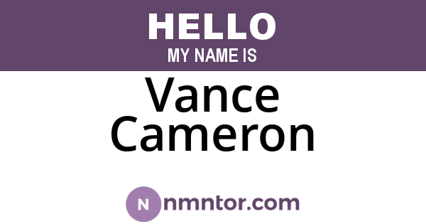 Vance Cameron