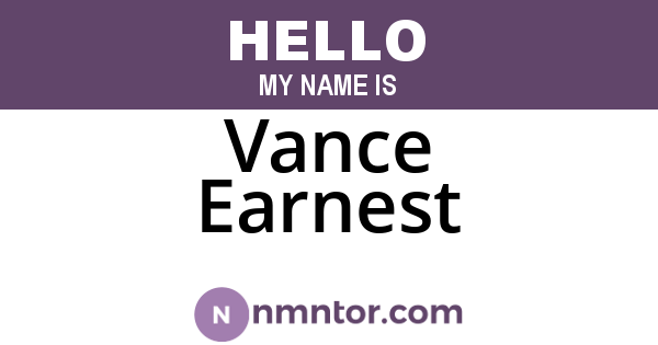 Vance Earnest