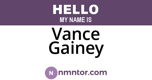 Vance Gainey