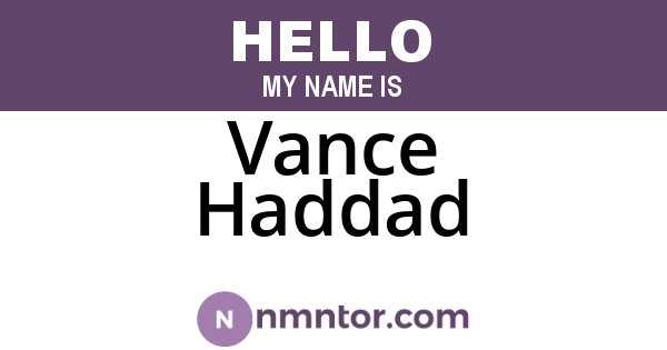 Vance Haddad