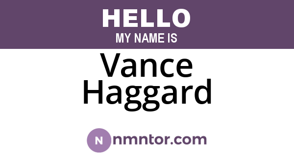 Vance Haggard