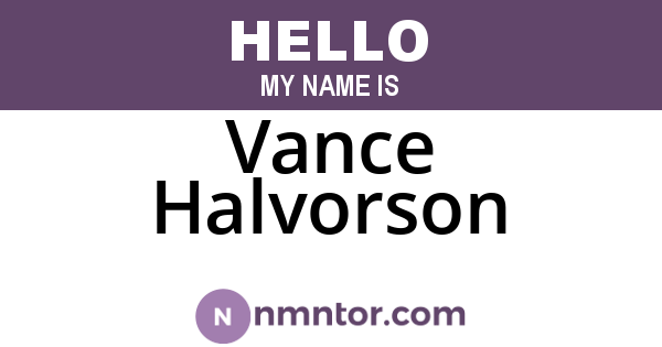 Vance Halvorson