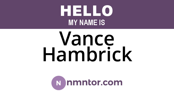 Vance Hambrick