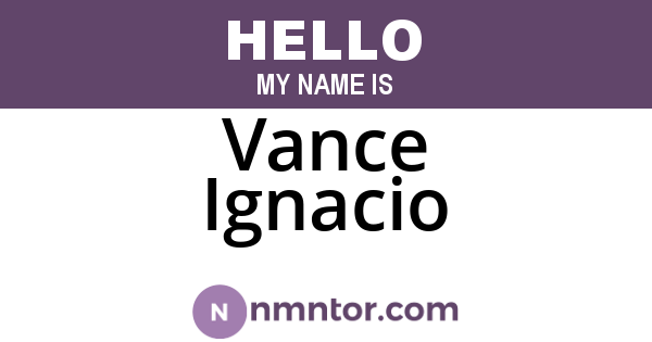 Vance Ignacio