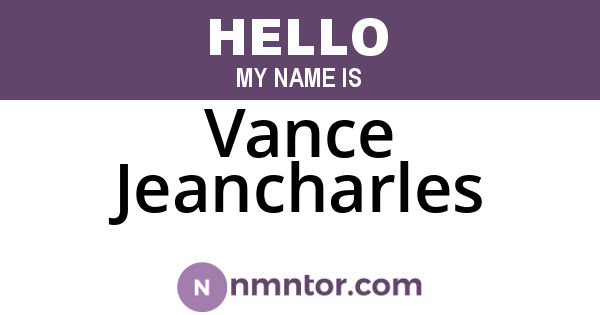Vance Jeancharles