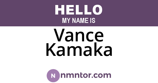Vance Kamaka