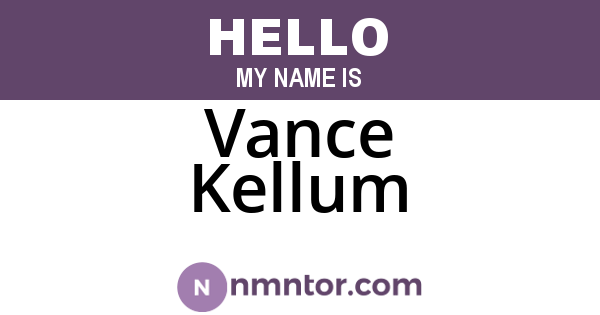 Vance Kellum