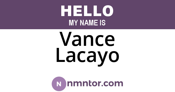 Vance Lacayo
