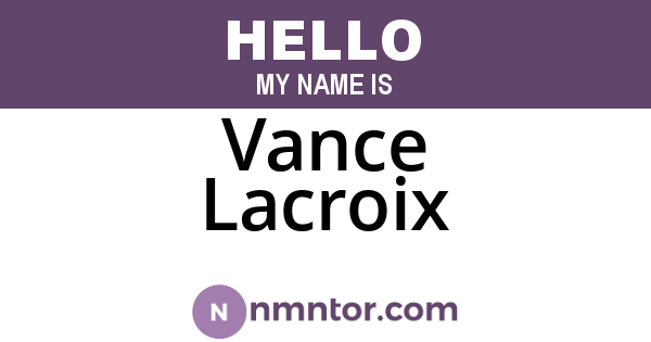 Vance Lacroix