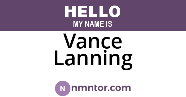Vance Lanning