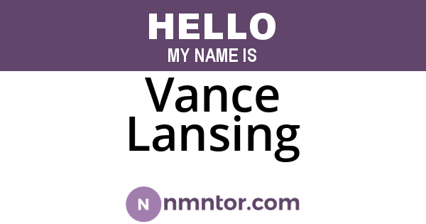 Vance Lansing
