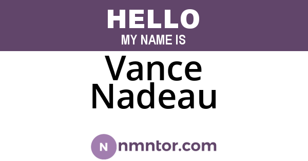 Vance Nadeau
