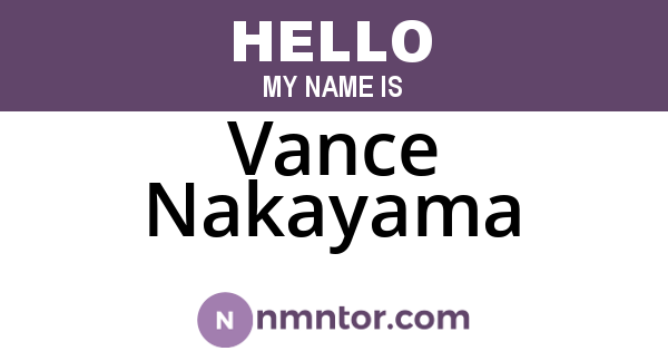 Vance Nakayama