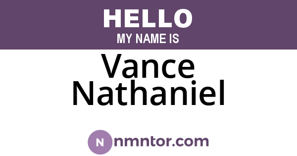 Vance Nathaniel
