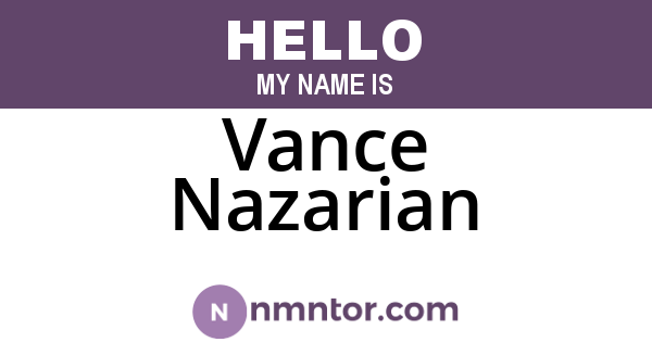 Vance Nazarian