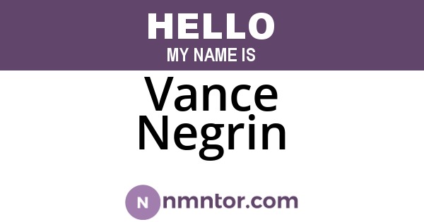 Vance Negrin