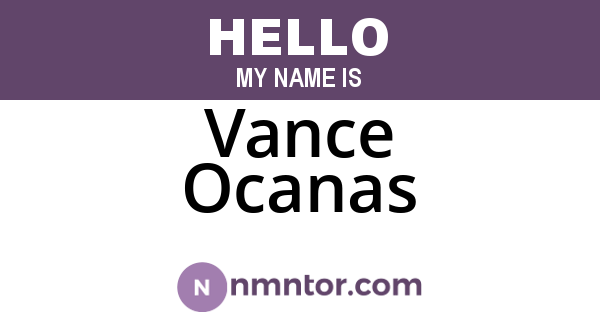 Vance Ocanas