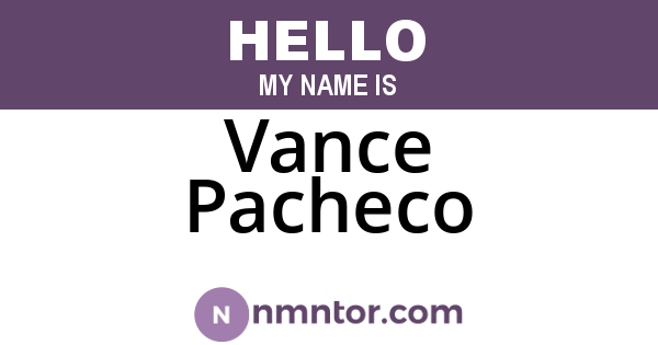 Vance Pacheco