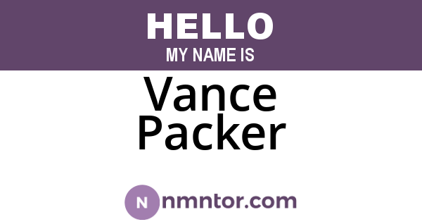 Vance Packer