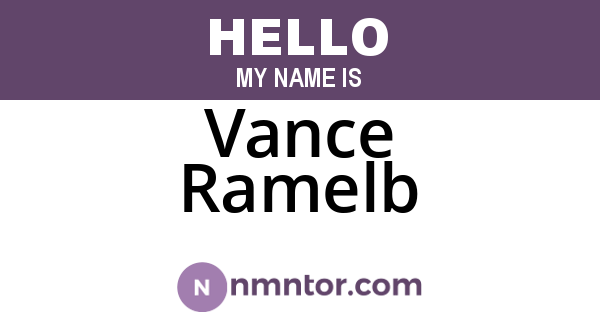 Vance Ramelb