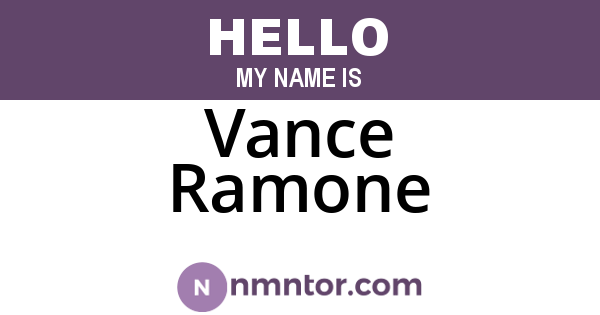Vance Ramone