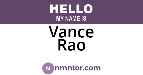 Vance Rao