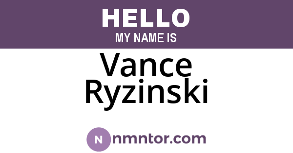 Vance Ryzinski