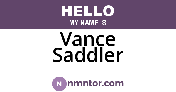 Vance Saddler