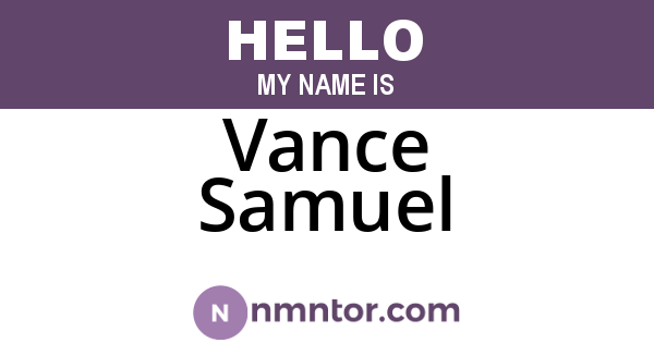 Vance Samuel