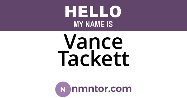 Vance Tackett