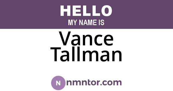 Vance Tallman