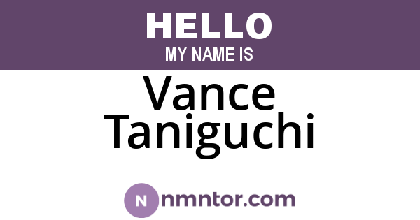 Vance Taniguchi