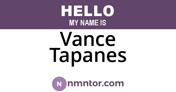 Vance Tapanes