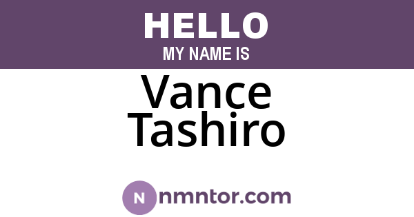 Vance Tashiro