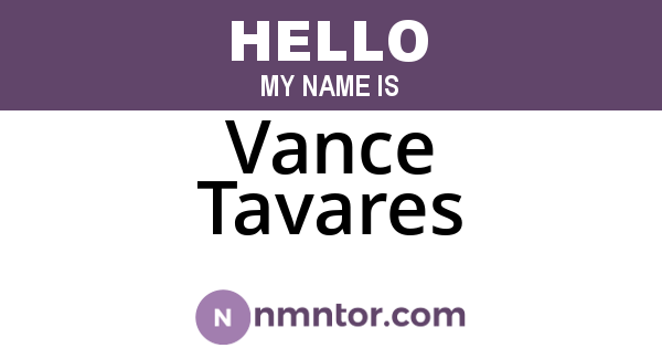 Vance Tavares