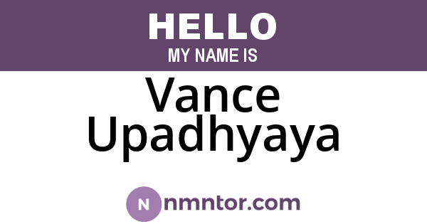 Vance Upadhyaya