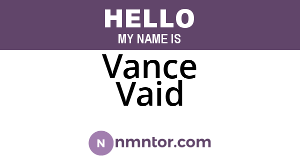 Vance Vaid