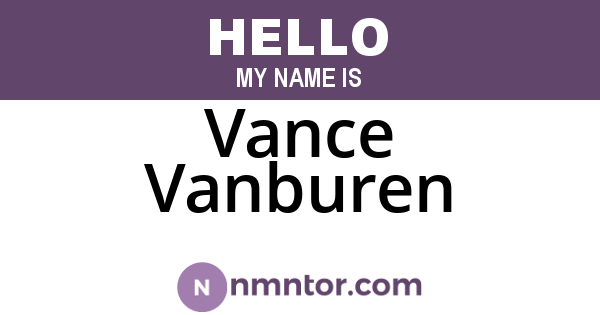 Vance Vanburen