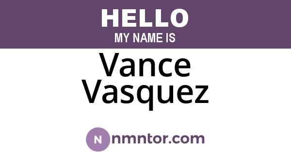 Vance Vasquez