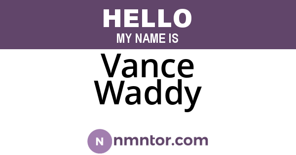 Vance Waddy