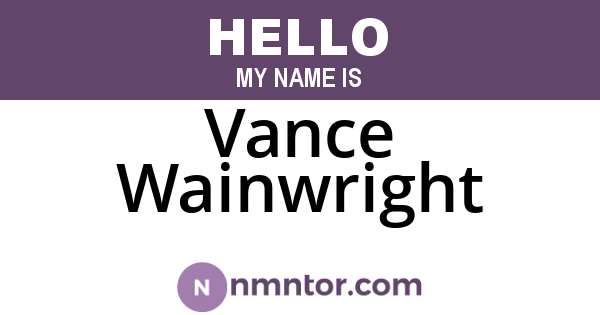 Vance Wainwright