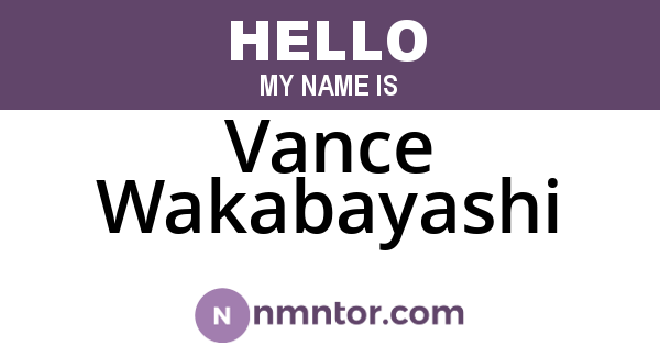Vance Wakabayashi