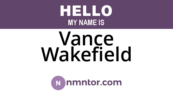 Vance Wakefield