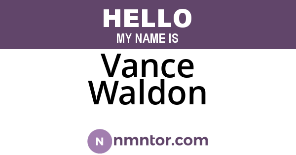 Vance Waldon